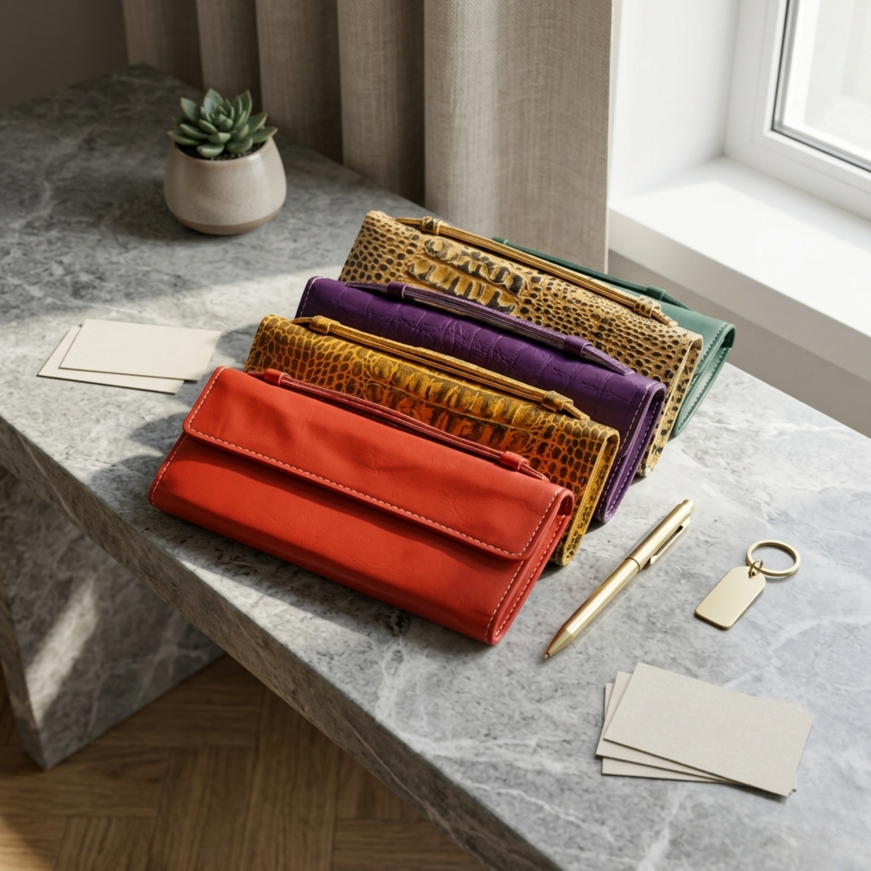 Isabelle Croc - Women's Long Leather Wallet